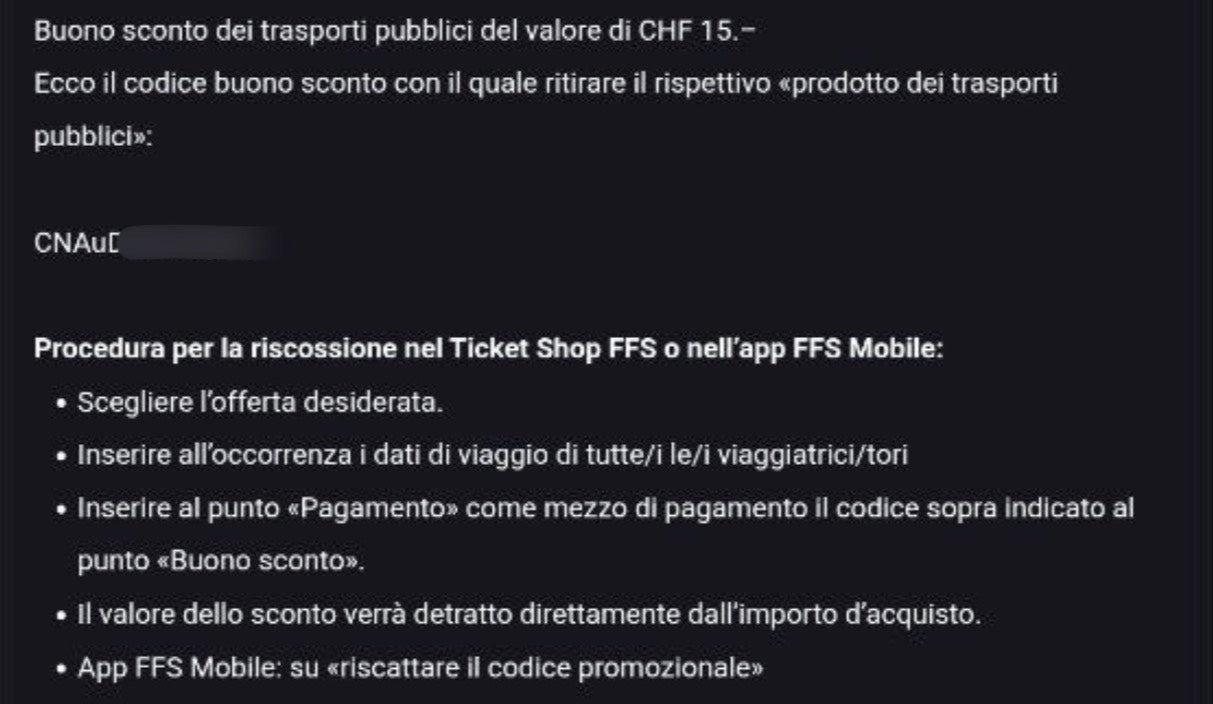 Coupon Ticket Shop FFS o FFS Mobile